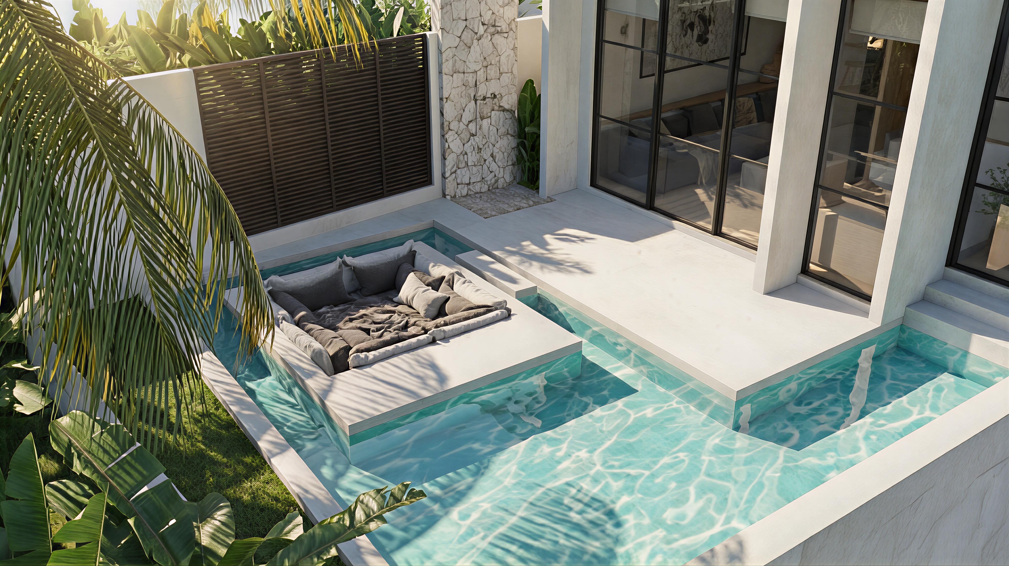 Integrated pool lounge